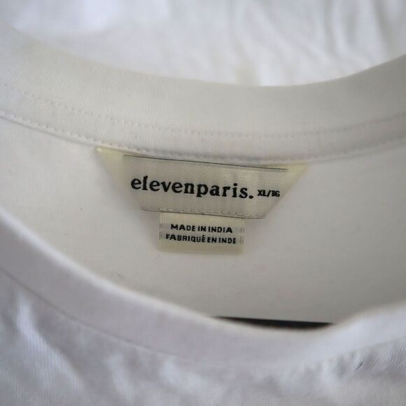 Eleven Paris 21F1TS38 Mens Sz XL White Helleven Paradis Logo Graphic T-Shirt $60 - Picture 4 of 5